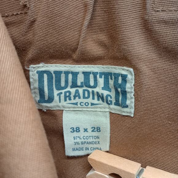 Duluth Trading Flex Fire Hose Work Pants Men 38x28 Canvas Stretch Brown - Picture 5 of 9